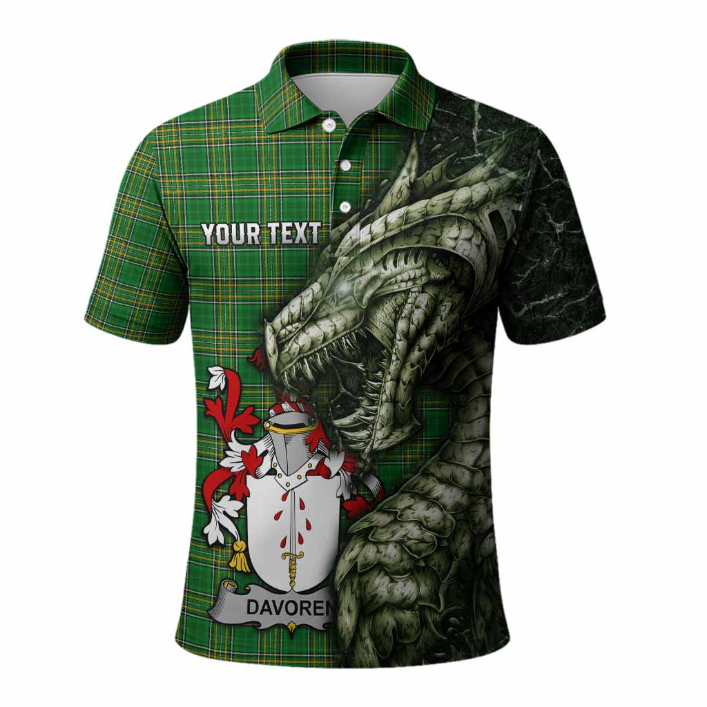 Davoren Irish Clan Polo Shirt Irish Roots Dragon Soul