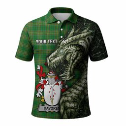 Davoren Irish Clan Polo Shirt Irish Roots Dragon Soul