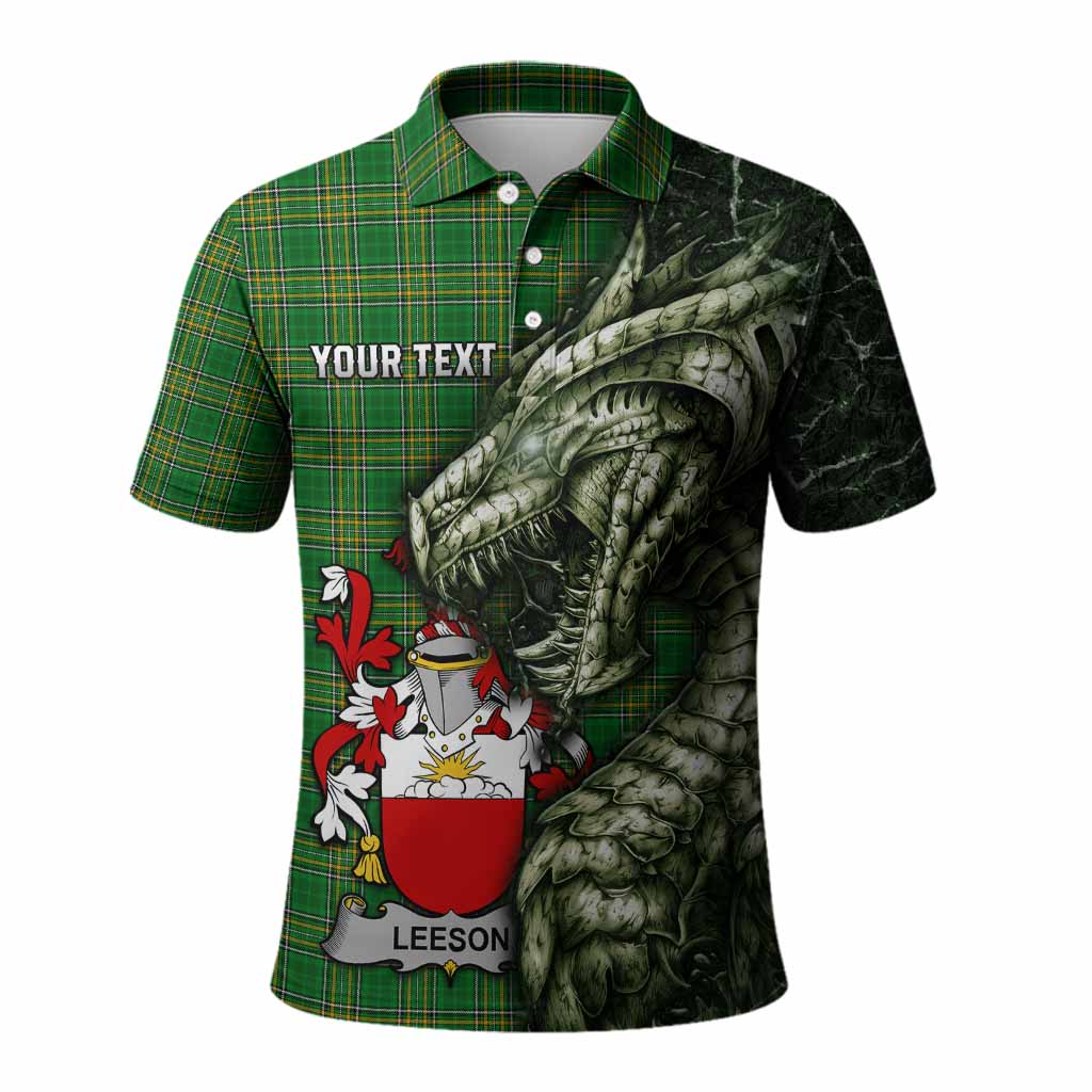 Leeson Irish Clan Polo Shirt Irish Roots Dragon Soul