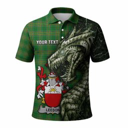 Leeson Irish Clan Polo Shirt Irish Roots Dragon Soul