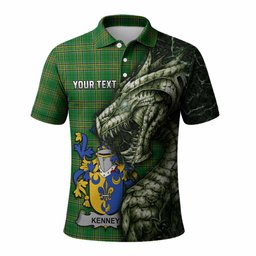 Kenney Irish Clan Polo Shirt Irish Roots Dragon Soul