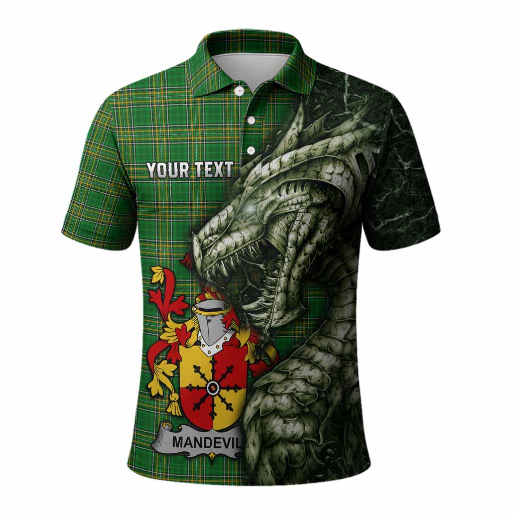 Mandevile Irish Clan Polo Shirt Irish Roots Dragon Soul