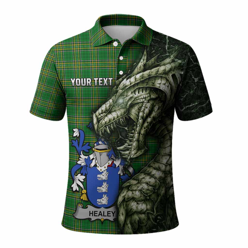 Healey Irish Clan Polo Shirt Irish Roots Dragon Soul