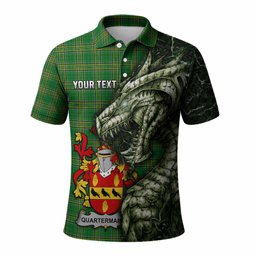 Quartermaines Irish Clan Polo Shirt Irish Roots Dragon Soul