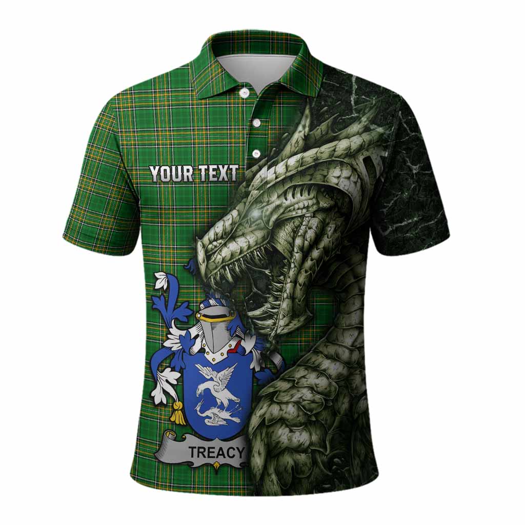 Treacy Irish Clan Polo Shirt Irish Roots Dragon Soul