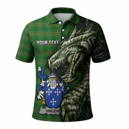 Vincent Irish Clan Polo Shirt Irish Roots Dragon Soul