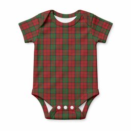 Dunbar Tartan Baby Onesie , Plaid Infant Bodysuit for Boys & Girls (0-24M), Snap Closure Newborn Romper for Holiday & Photoshoot