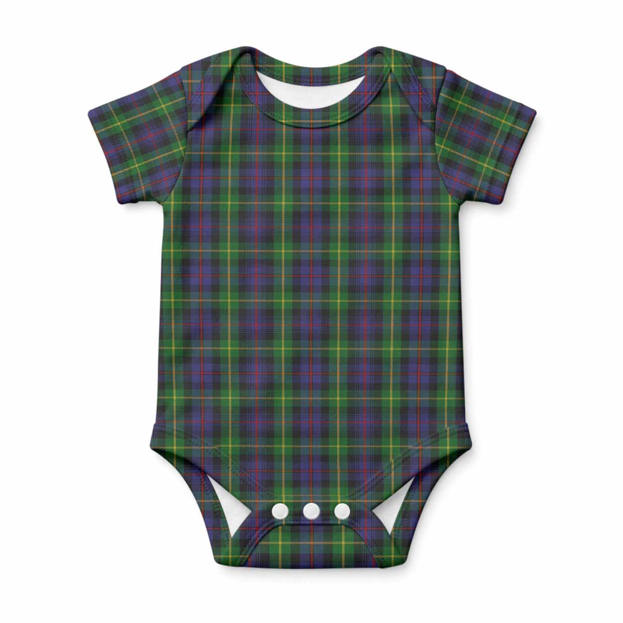 Farquharson Tartan Baby Onesie , Plaid Infant Bodysuit for Boys & Girls (0-24M), Snap Closure Newborn Romper for Holiday & Photoshoot