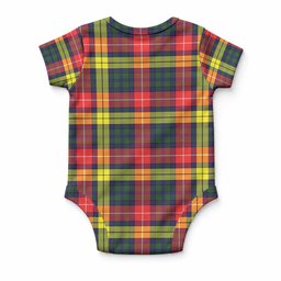Dewar Tartan Baby Onesie , Plaid Infant Bodysuit for Boys & Girls (0-24M), Snap Closure Newborn Romper for Holiday & Photoshoot