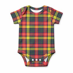 Dewar Tartan Baby Onesie , Plaid Infant Bodysuit for Boys & Girls (0-24M), Snap Closure Newborn Romper for Holiday & Photoshoot