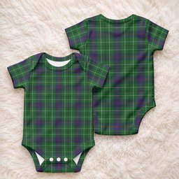 Duncan Tartan Baby Onesie , Plaid Infant Bodysuit for Boys & Girls (0-24M), Snap Closure Newborn Romper for Holiday & Photoshoot