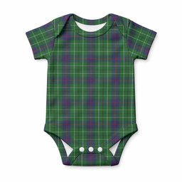 Duncan Tartan Baby Onesie , Plaid Infant Bodysuit for Boys & Girls (0-24M), Snap Closure Newborn Romper for Holiday & Photoshoot