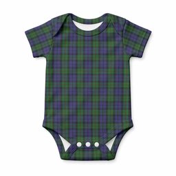 Dundas Tartan Baby Onesie , Plaid Infant Bodysuit for Boys & Girls (0-24M), Snap Closure Newborn Romper for Holiday & Photoshoot