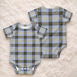 Bell Tartan Baby Onesie , Plaid Infant Bodysuit for Boys & Girls (0-24M), Snap Closure Newborn Romper for Holiday & Photoshoot