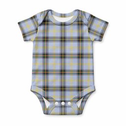 Bell Tartan Baby Onesie , Plaid Infant Bodysuit for Boys & Girls (0-24M), Snap Closure Newborn Romper for Holiday & Photoshoot