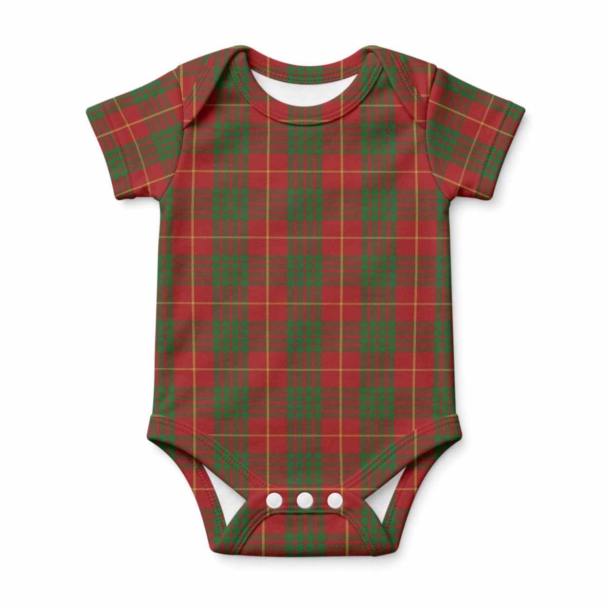 Cameron Tartan Baby Onesie , Plaid Infant Bodysuit for Boys & Girls (0-24M), Snap Closure Newborn Romper for Holiday & Photoshoot