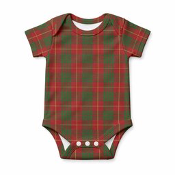 Cameron Tartan Baby Onesie , Plaid Infant Bodysuit for Boys & Girls (0-24M), Snap Closure Newborn Romper for Holiday & Photoshoot