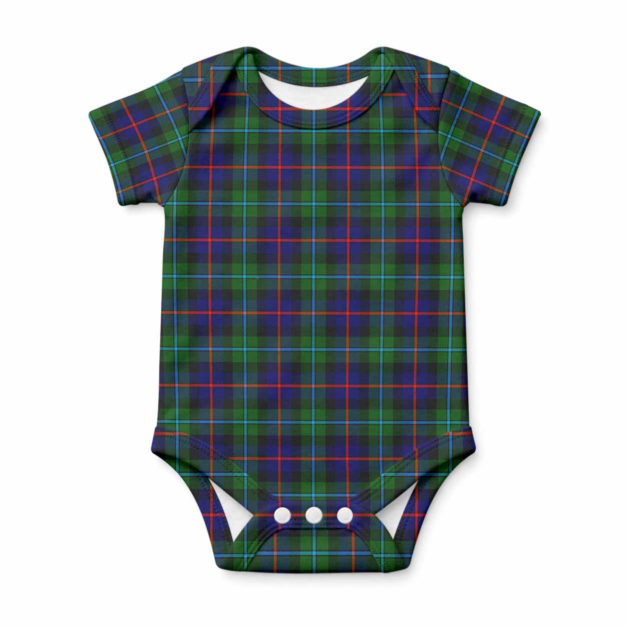 Calder Tartan Baby Onesie , Plaid Infant Bodysuit for Boys & Girls (0-24M), Snap Closure Newborn Romper for Holiday & Photoshoot