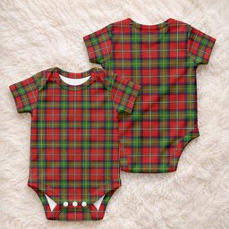Boyd Tartan Baby Onesie , Plaid Infant Bodysuit for Boys & Girls (0-24M), Snap Closure Newborn Romper for Holiday & Photoshoot