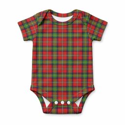 Boyd Tartan Baby Onesie , Plaid Infant Bodysuit for Boys & Girls (0-24M), Snap Closure Newborn Romper for Holiday & Photoshoot