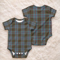 Anderson Tartan Baby Onesie , Plaid Infant Bodysuit for Boys & Girls (0-24M), Snap Closure Newborn Romper for Holiday & Photoshoot