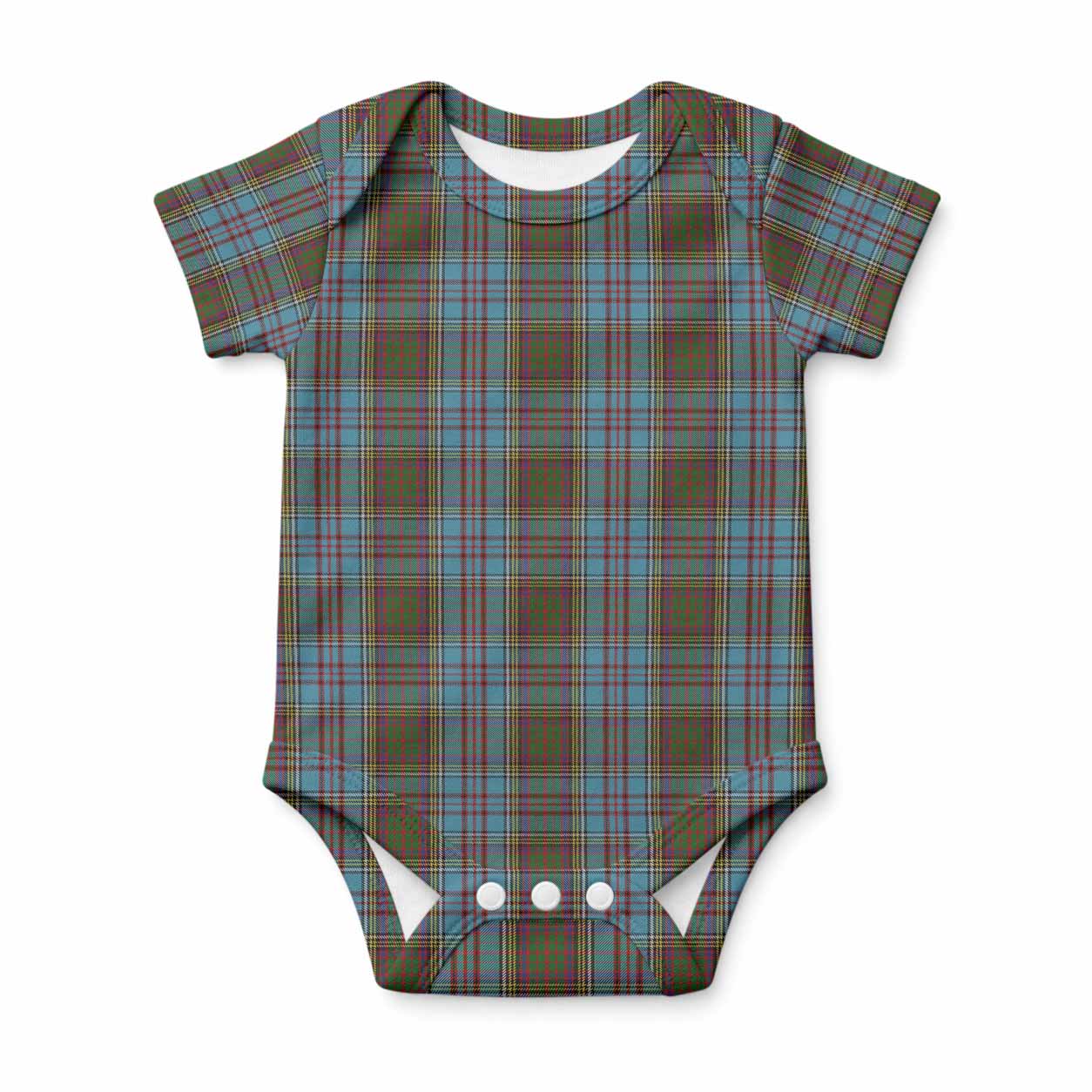 Anderson Tartan Baby Onesie , Plaid Infant Bodysuit for Boys & Girls (0-24M), Snap Closure Newborn Romper for Holiday & Photoshoot