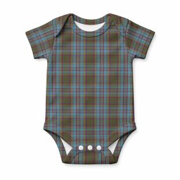 Anderson Tartan Baby Onesie , Plaid Infant Bodysuit for Boys & Girls (0-24M), Snap Closure Newborn Romper for Holiday & Photoshoot