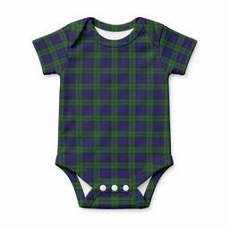 Campbell Tartan Baby Onesie , Plaid Infant Bodysuit for Boys & Girls (0-24M), Snap Closure Newborn Romper for Holiday & Photoshoot
