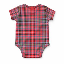 Aberdeen District Tartan Baby Onesie , Plaid Infant Bodysuit for Boys & Girls (0-24M), Snap Closure Newborn Romper for Holiday & Photoshoot