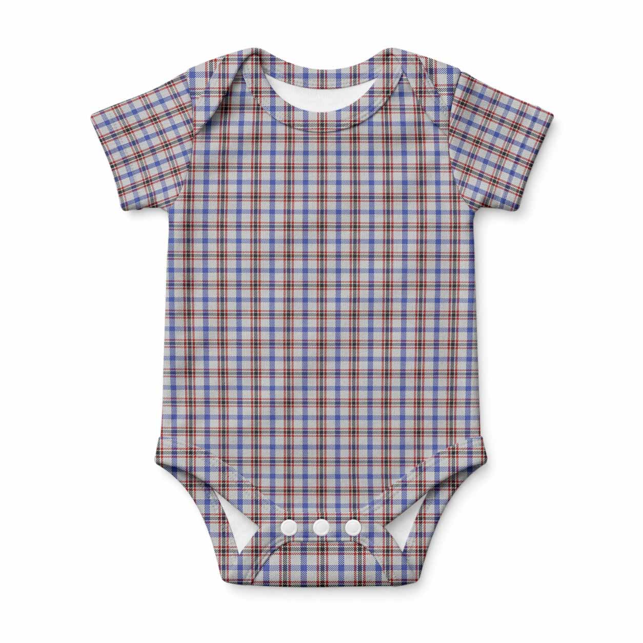 Boswell Tartan Baby Onesie , Plaid Infant Bodysuit for Boys & Girls (0-24M), Snap Closure Newborn Romper for Holiday & Photoshoot
