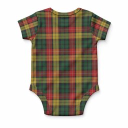 Buchanan Tartan Baby Onesie , Plaid Infant Bodysuit for Boys & Girls (0-24M), Snap Closure Newborn Romper for Holiday & Photoshoot