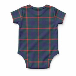 Agnew Tartan Baby Onesie , Plaid Infant Bodysuit for Boys & Girls (0-24M), Snap Closure Newborn Romper for Holiday & Photoshoot