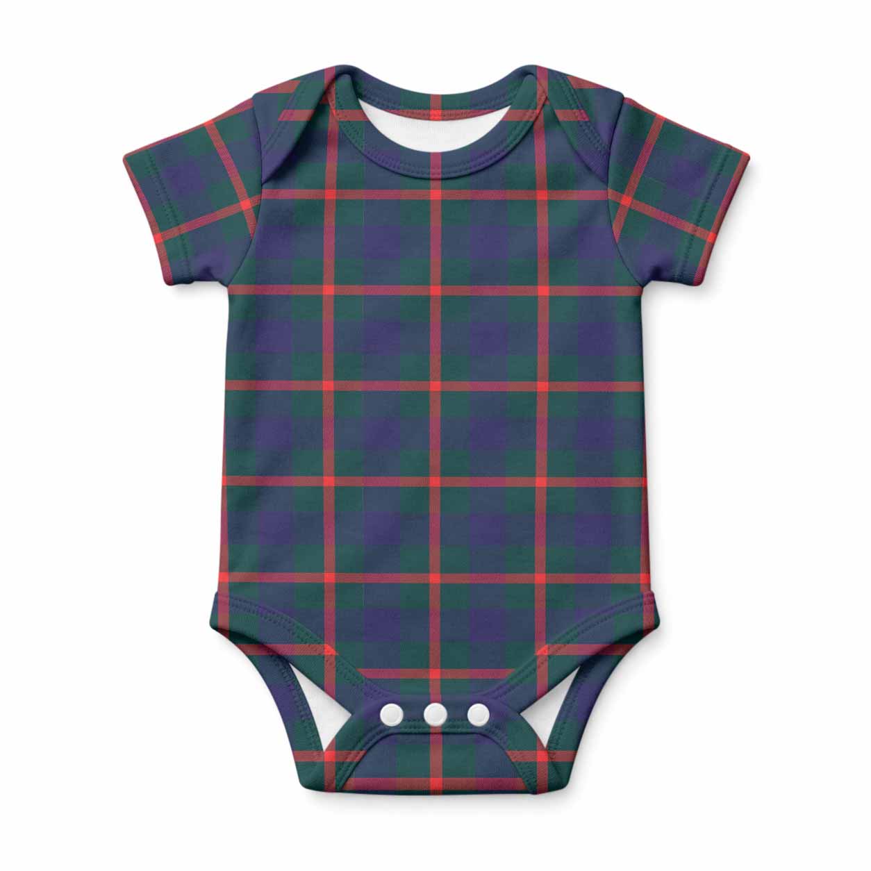 Agnew Tartan Baby Onesie , Plaid Infant Bodysuit for Boys & Girls (0-24M), Snap Closure Newborn Romper for Holiday & Photoshoot