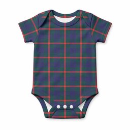 Agnew Tartan Baby Onesie , Plaid Infant Bodysuit for Boys & Girls (0-24M), Snap Closure Newborn Romper for Holiday & Photoshoot