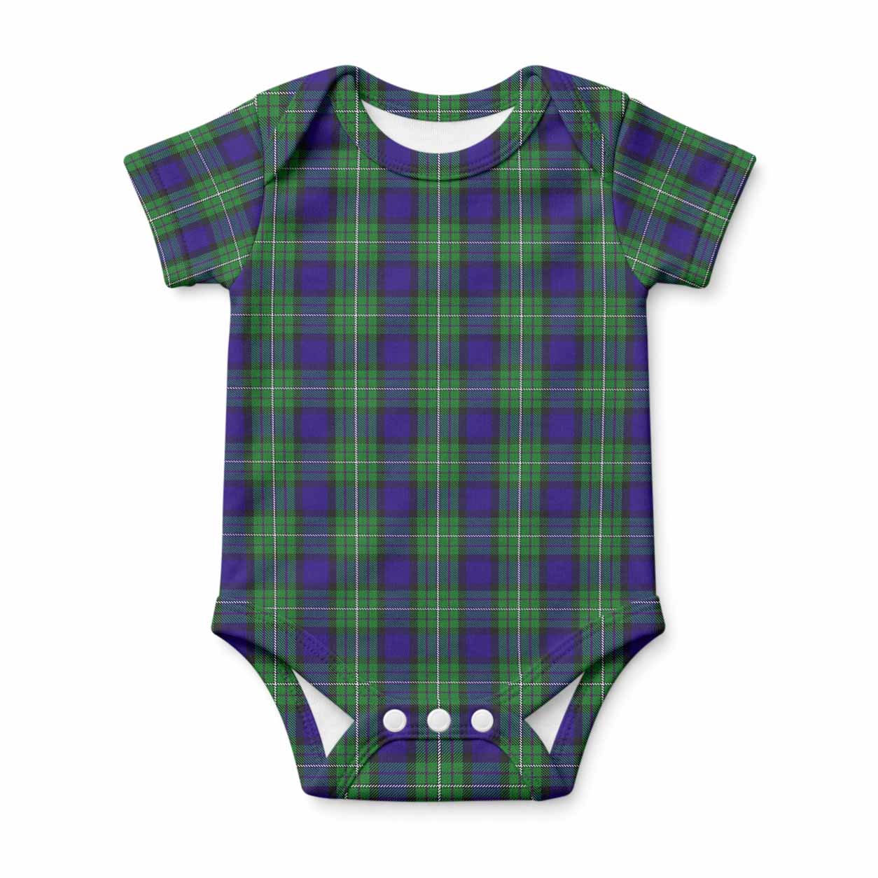 Alexander Tartan Baby Onesie , Plaid Infant Bodysuit for Boys & Girls (0-24M), Snap Closure Newborn Romper for Holiday & Photoshoot