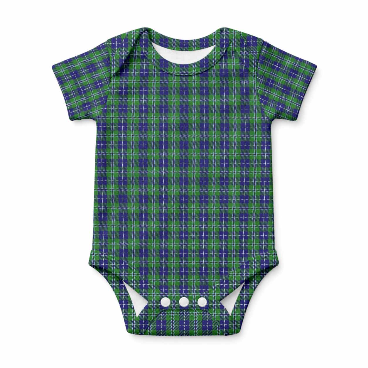 Douglas Tartan Baby Onesie , Plaid Infant Bodysuit for Boys & Girls (0-24M), Snap Closure Newborn Romper for Holiday & Photoshoot