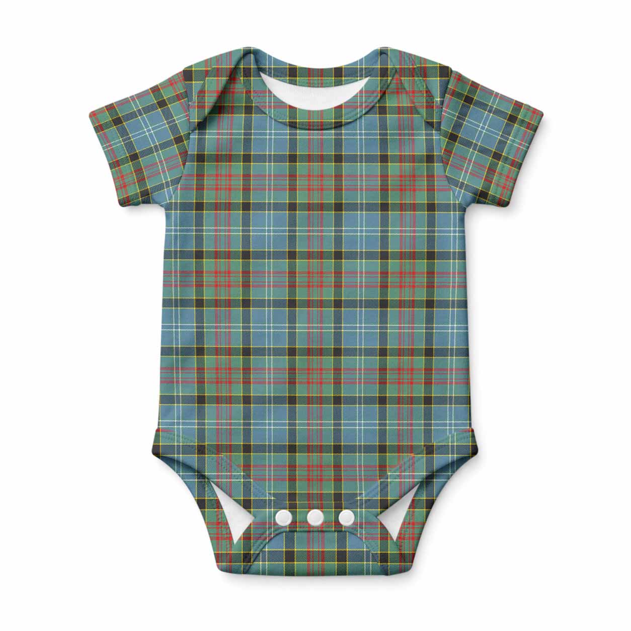 Cathcart Tartan Baby Onesie , Plaid Infant Bodysuit for Boys & Girls (0-24M), Snap Closure Newborn Romper for Holiday & Photoshoot