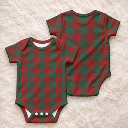Erskine Tartan Baby Onesie , Plaid Infant Bodysuit for Boys & Girls (0-24M), Snap Closure Newborn Romper for Holiday & Photoshoot