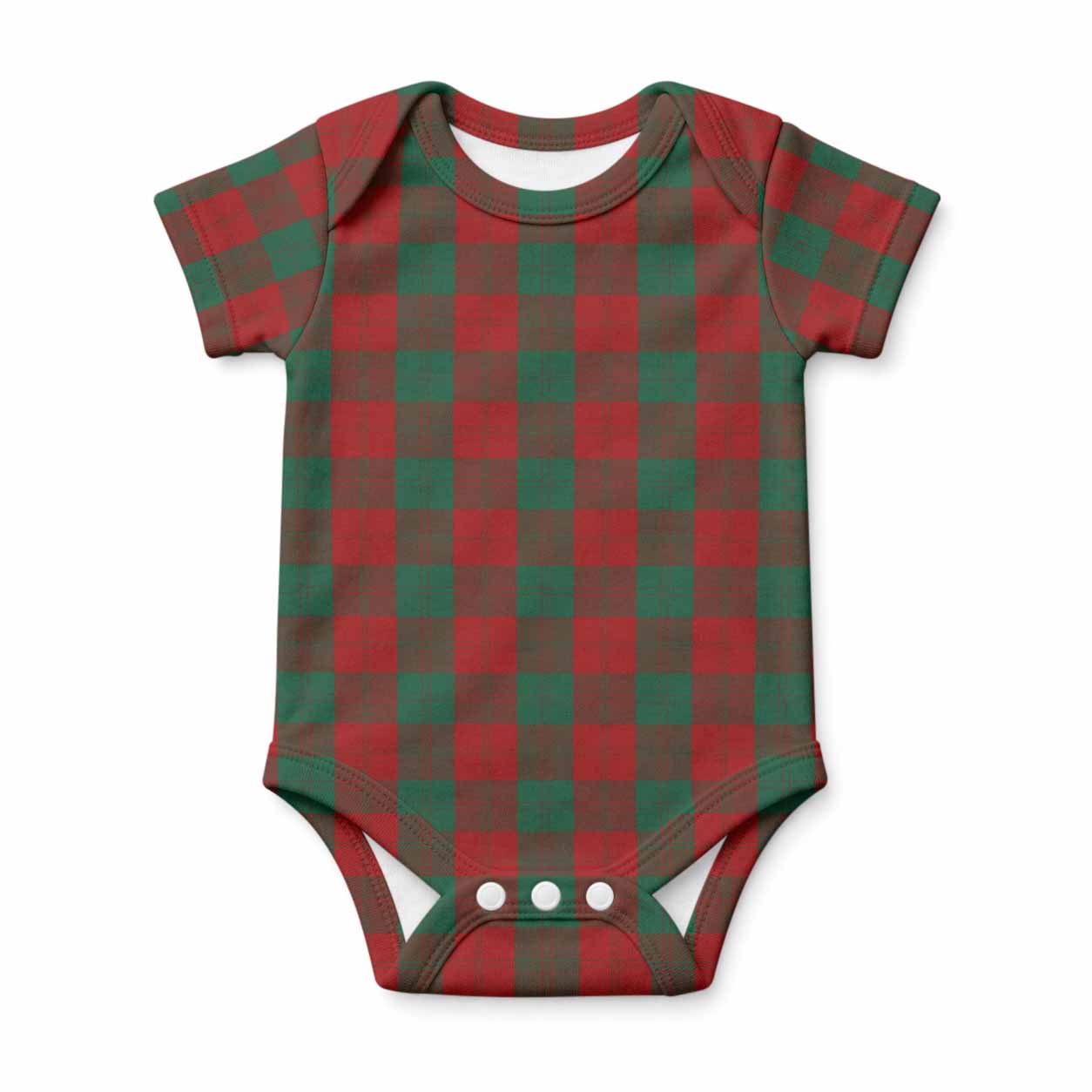 Erskine Tartan Baby Onesie , Plaid Infant Bodysuit for Boys & Girls (0-24M), Snap Closure Newborn Romper for Holiday & Photoshoot