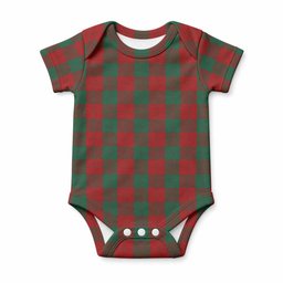 Erskine Tartan Baby Onesie , Plaid Infant Bodysuit for Boys & Girls (0-24M), Snap Closure Newborn Romper for Holiday & Photoshoot