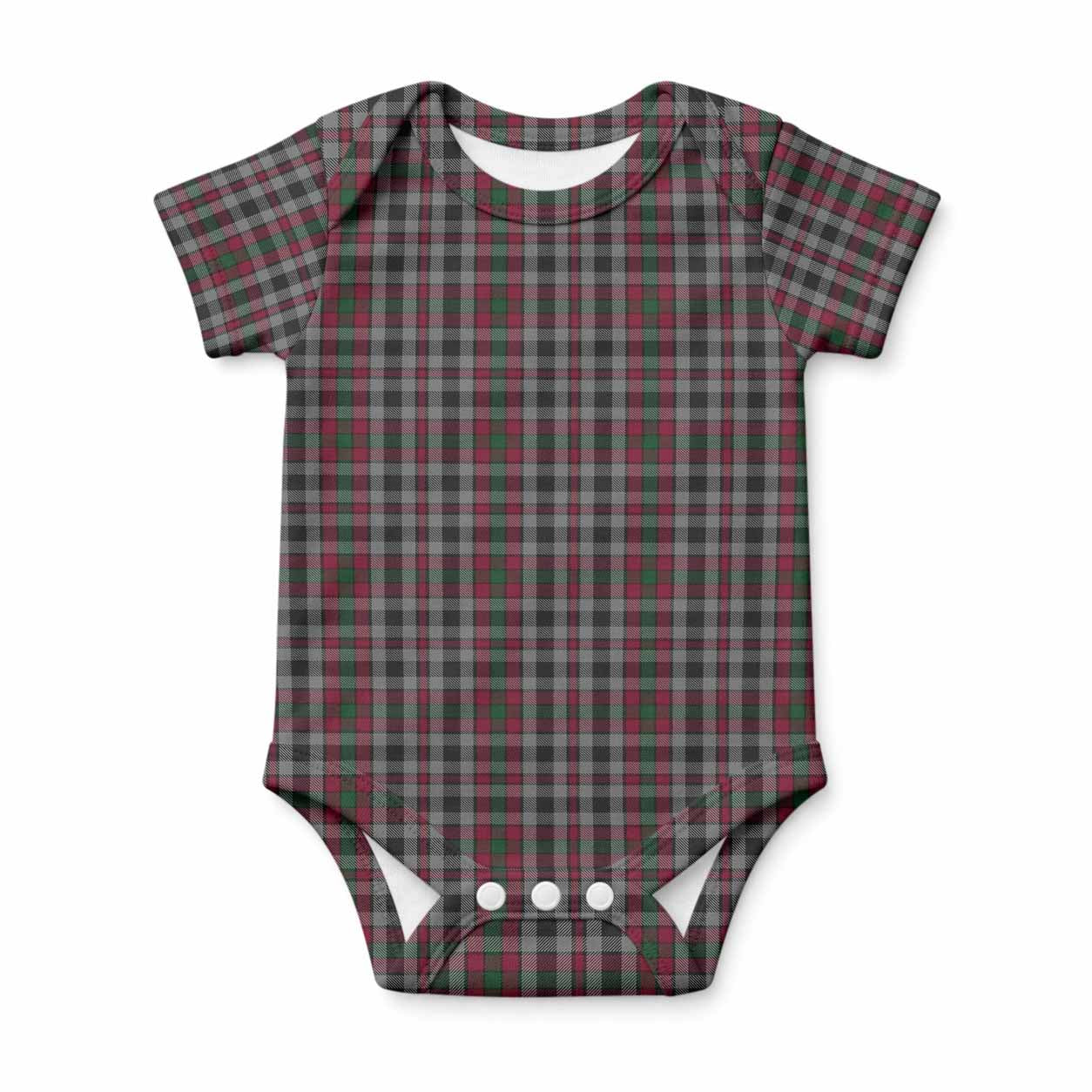 Borthwick Tartan Baby Onesie , Plaid Infant Bodysuit for Boys & Girls (0-24M), Snap Closure Newborn Romper for Holiday & Photoshoot