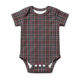 Borthwick Tartan Baby Onesie , Plaid Infant Bodysuit for Boys & Girls (0-24M), Snap Closure Newborn Romper for Holiday & Photoshoot