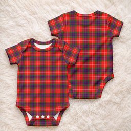 Abernethy Tartan Baby Onesie , Plaid Infant Bodysuit for Boys & Girls (0-24M), Snap Closure Newborn Romper for Holiday & Photoshoot