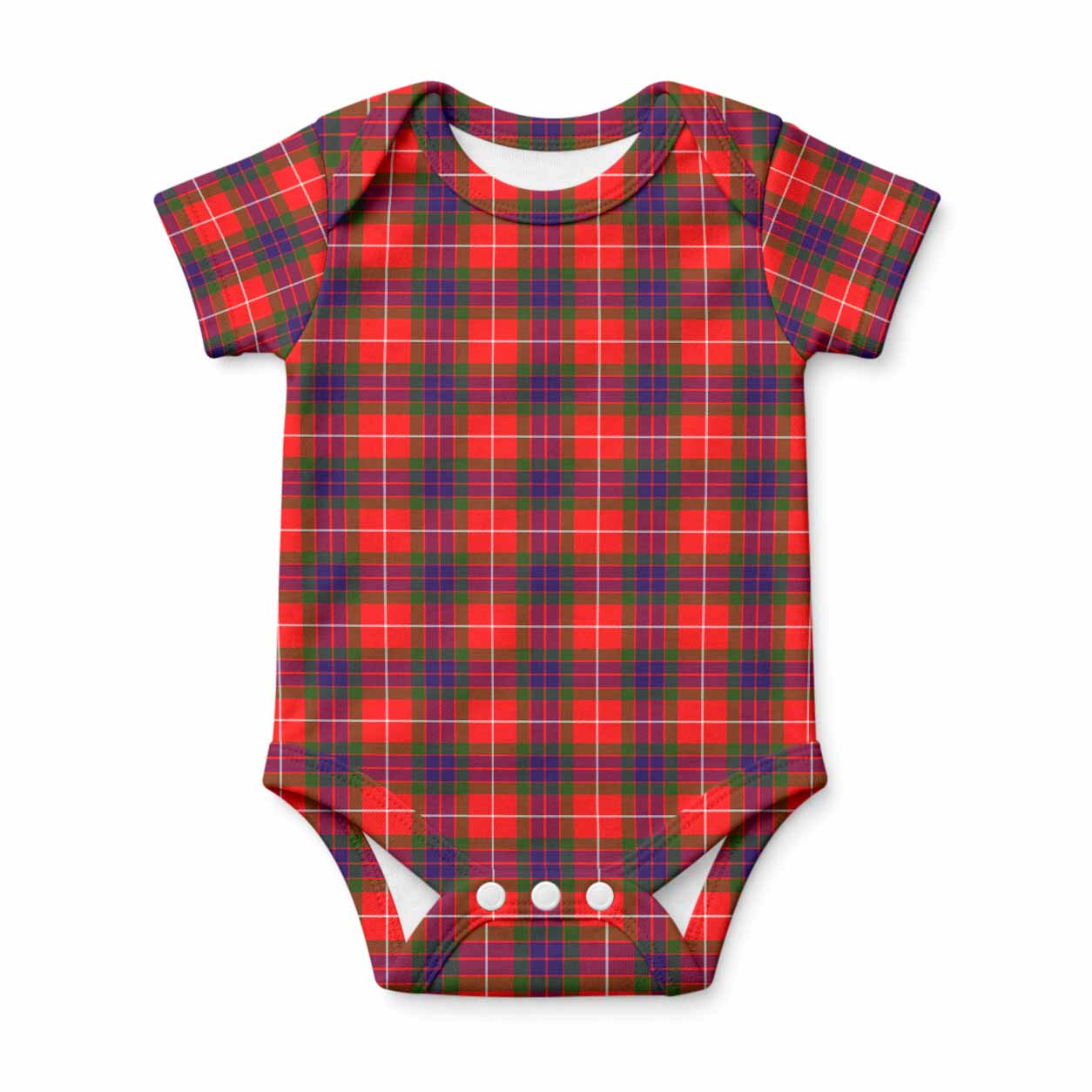 Abernethy Tartan Baby Onesie , Plaid Infant Bodysuit for Boys & Girls (0-24M), Snap Closure Newborn Romper for Holiday & Photoshoot