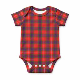 Abernethy Tartan Baby Onesie , Plaid Infant Bodysuit for Boys & Girls (0-24M), Snap Closure Newborn Romper for Holiday & Photoshoot