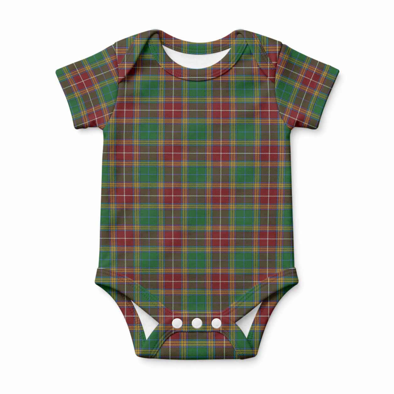 Baxter Tartan Baby Onesie , Plaid Infant Bodysuit for Boys & Girls (0-24M), Snap Closure Newborn Romper for Holiday & Photoshoot