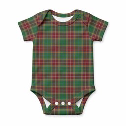 Baxter Tartan Baby Onesie , Plaid Infant Bodysuit for Boys & Girls (0-24M), Snap Closure Newborn Romper for Holiday & Photoshoot