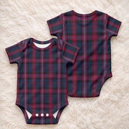 Bevan (Evans) of Wales Tartan Baby Onesie , Plaid Infant Bodysuit for Boys & Girls (0-24M), Snap Closure Newborn Romper for Holiday & Photoshoot
