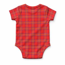 Burnett Tartan Baby Onesie , Plaid Infant Bodysuit for Boys & Girls (0-24M), Snap Closure Newborn Romper for Holiday & Photoshoot