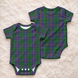 Carmichael Tartan Baby Onesie , Plaid Infant Bodysuit for Boys & Girls (0-24M), Snap Closure Newborn Romper for Holiday & Photoshoot